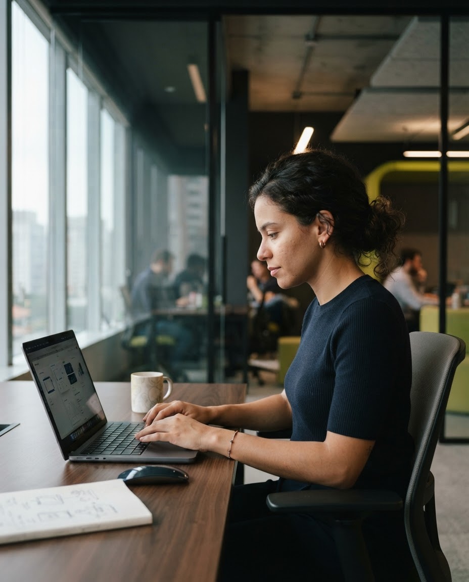 Technology professional working in a contemporary office