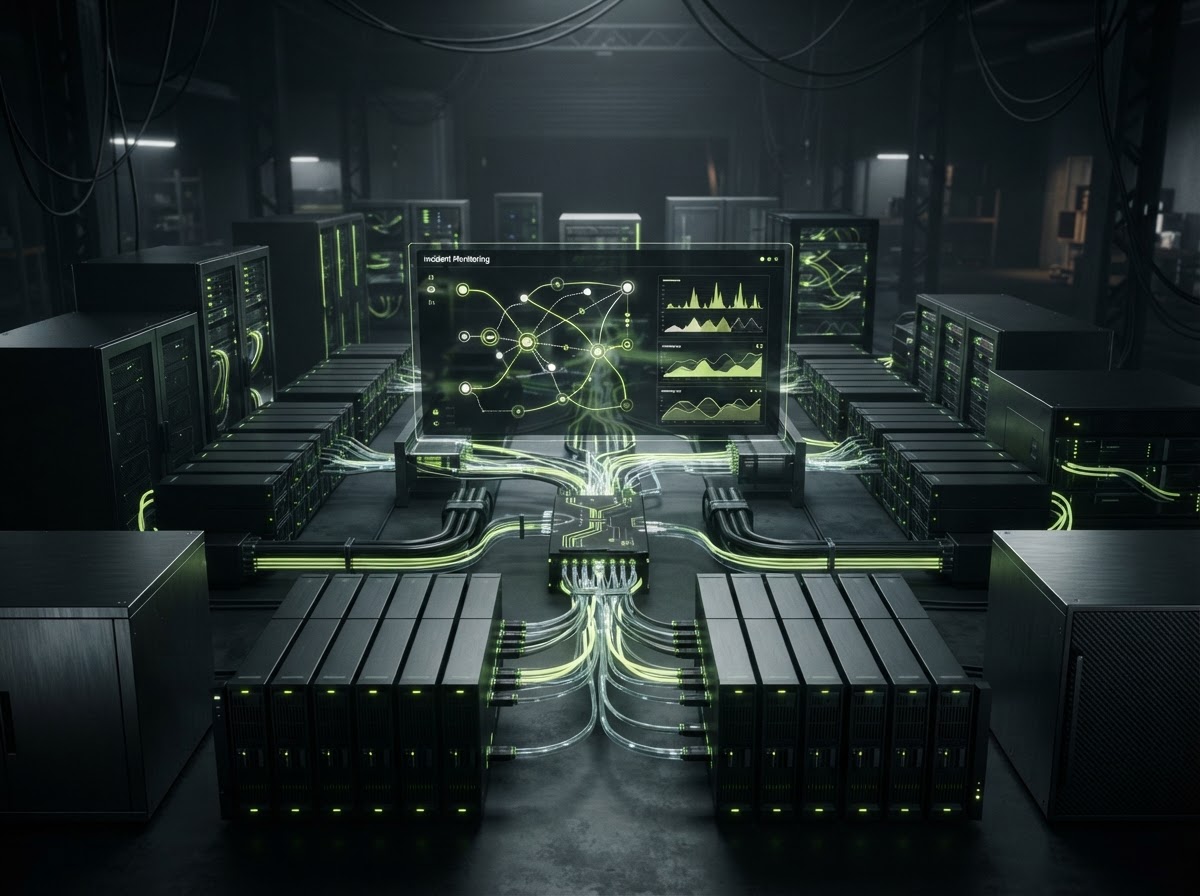 Server infrastructure with centralized monitoring