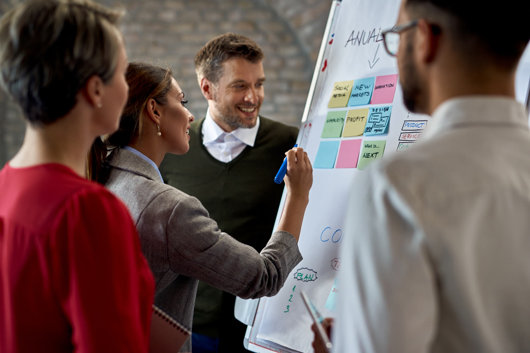 Team planning processes and activities on a board
